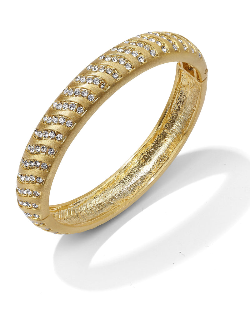 Bold gold-plated bangle bracelet for women’s fashion