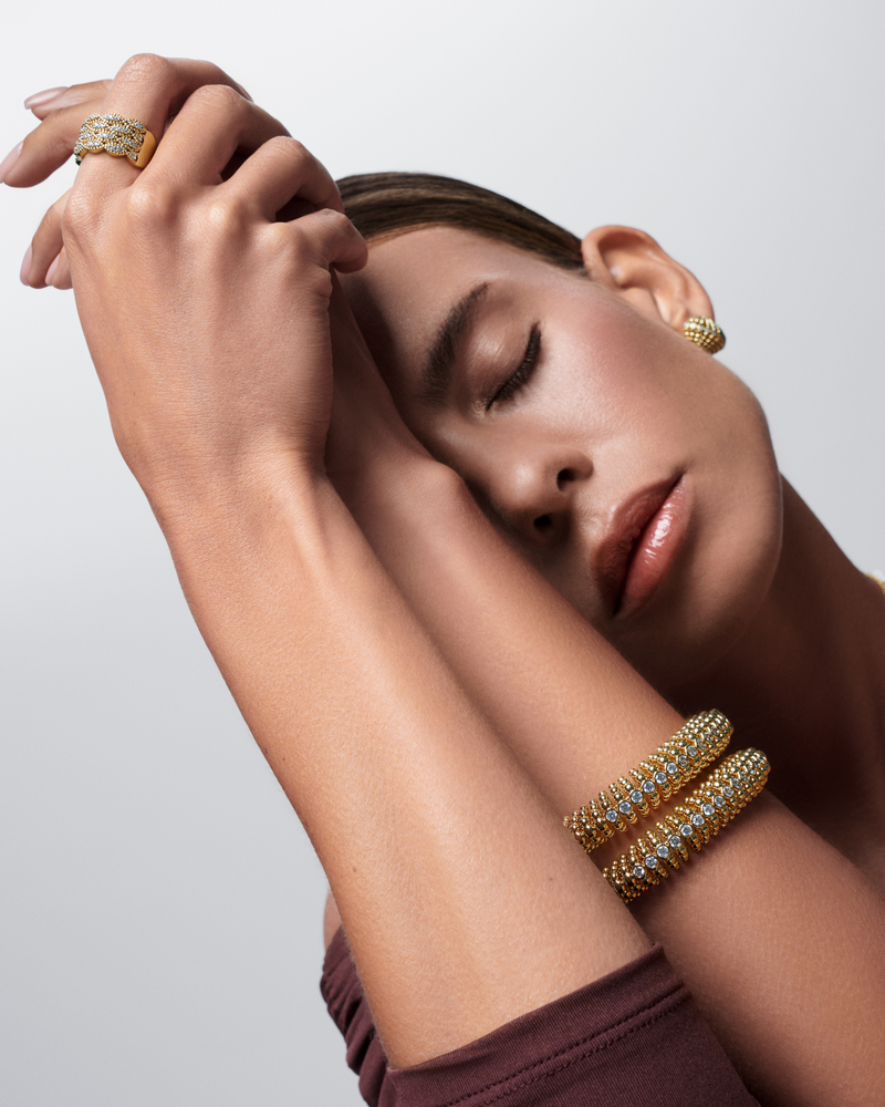 Elegant gold bracelet that adds subtle radiance and power