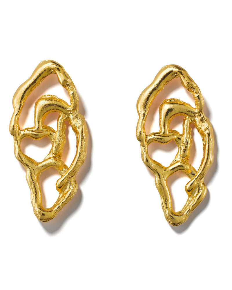 Botanical Whisper statement earrings, handcrafted abstract jewelry