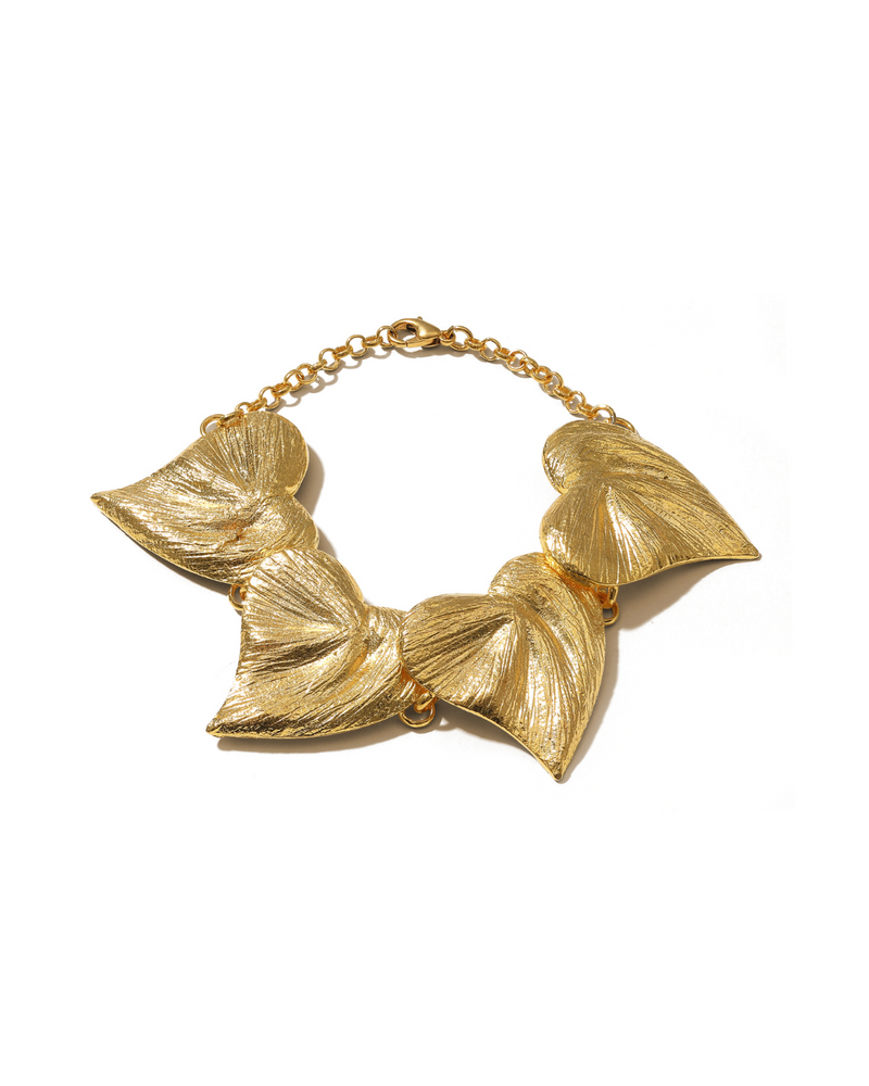 Solid Heart Bracelet in 24k gold plating, handcrafted with timeless elegance.