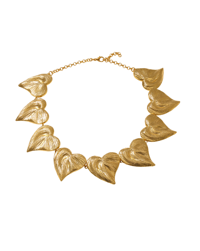 Gold solid heart pendant necklace, meaningful jewelry gift