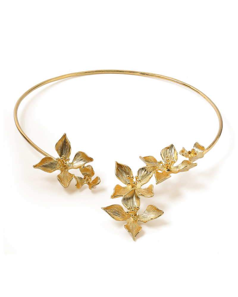 Adjustable gold collar necklace for women