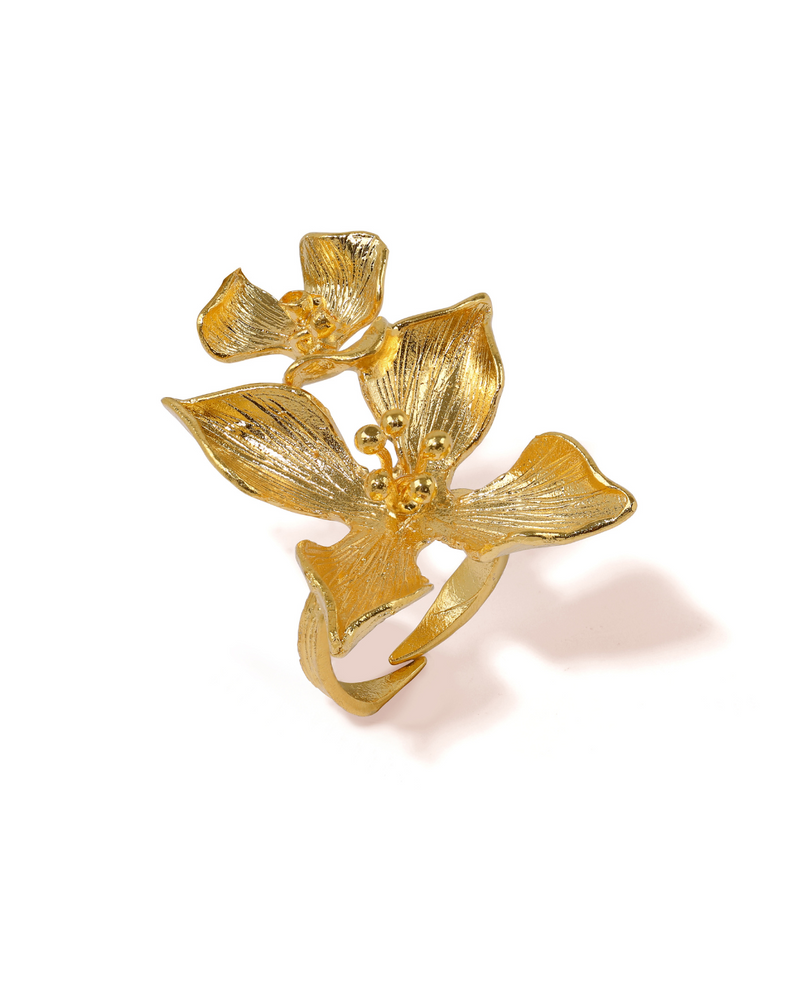 stacked flower rings lynyer jewellery jewelry goldplated