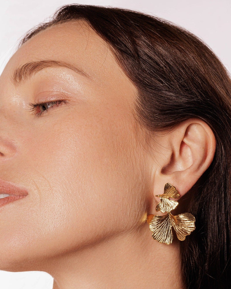 Elegant petal-inspired gold earrings