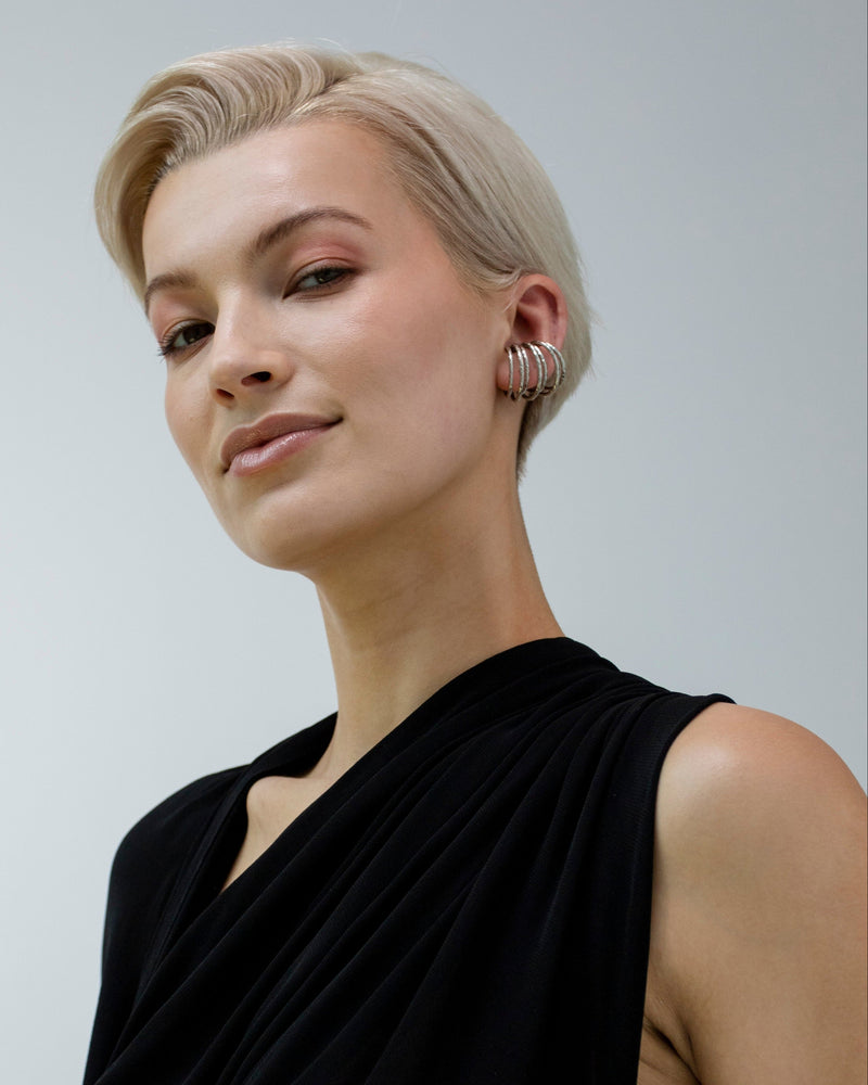 Bold silver ear cuff statement jewelry