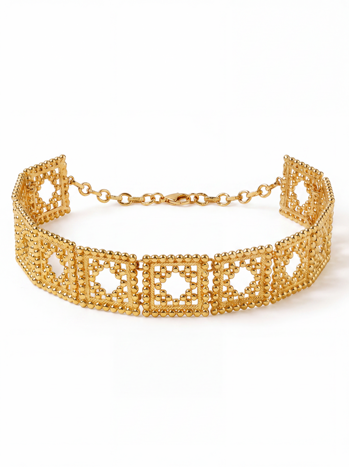 Gold diamond choker necklace with Indian-inspired design