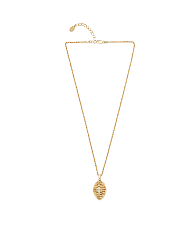 Statement gold pendant necklace perfect for day-to-night wear