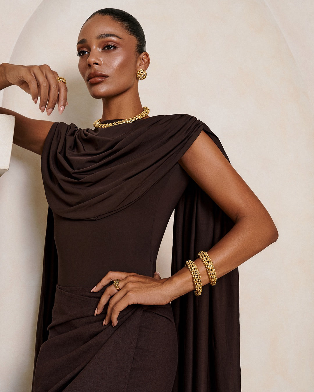24 K gold plated handmade woven jewellery set