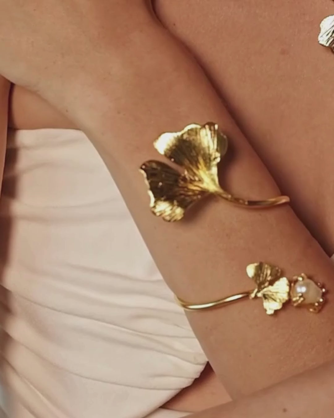 floral petal 24k gold plated bracelet