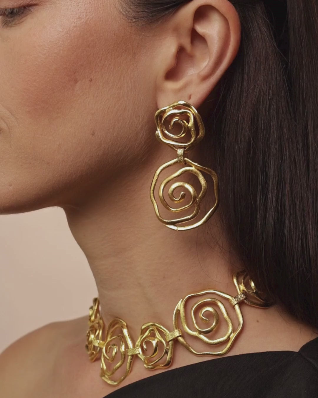 Twisted Floral Necklace Twisted Floral Drop Earrrings