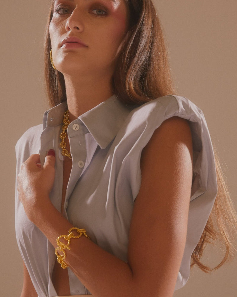 lynyer jewellery vintage statement chain handmade gold plated bracelet 80's