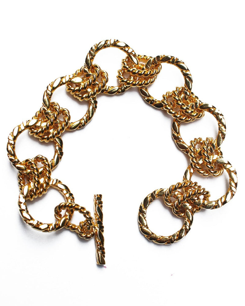 lynyer jewellery vintage statement  chain handmade gold bracelet 80's jewelry