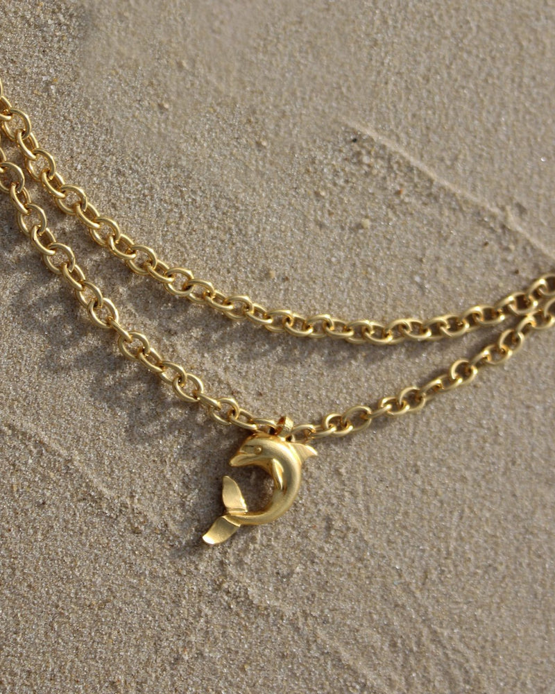 Dolphin Double Chain Necklace