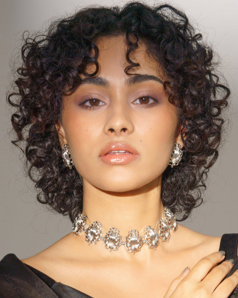 lotus choker necklace silver handmade  handmade lynyer