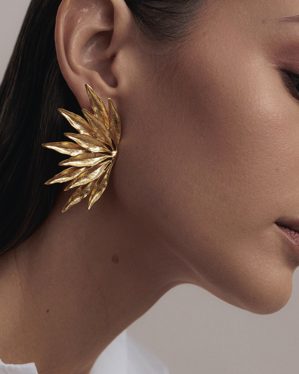 Bestselling gold dahlia earrings for women