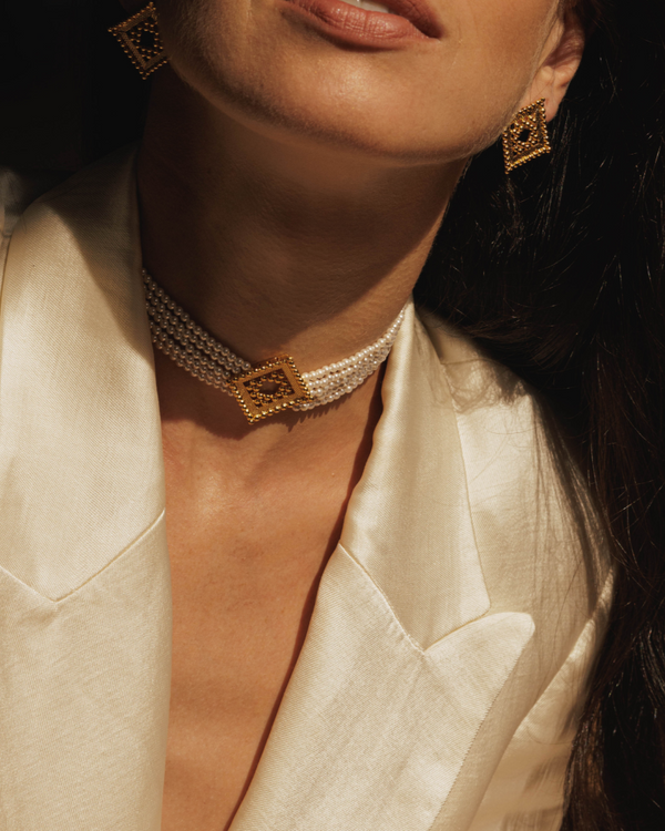 Elegant gold earrings with traditional Indian craftsmanship