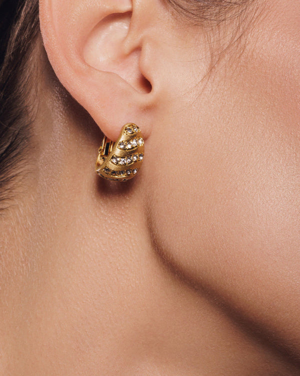 Bold brushed gold hoop earrings for women