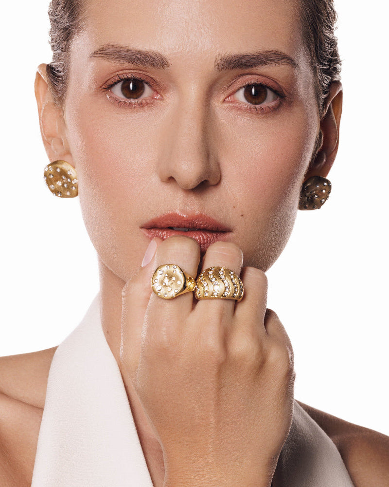 18k gold-plated statement ring styled for everyday elegance