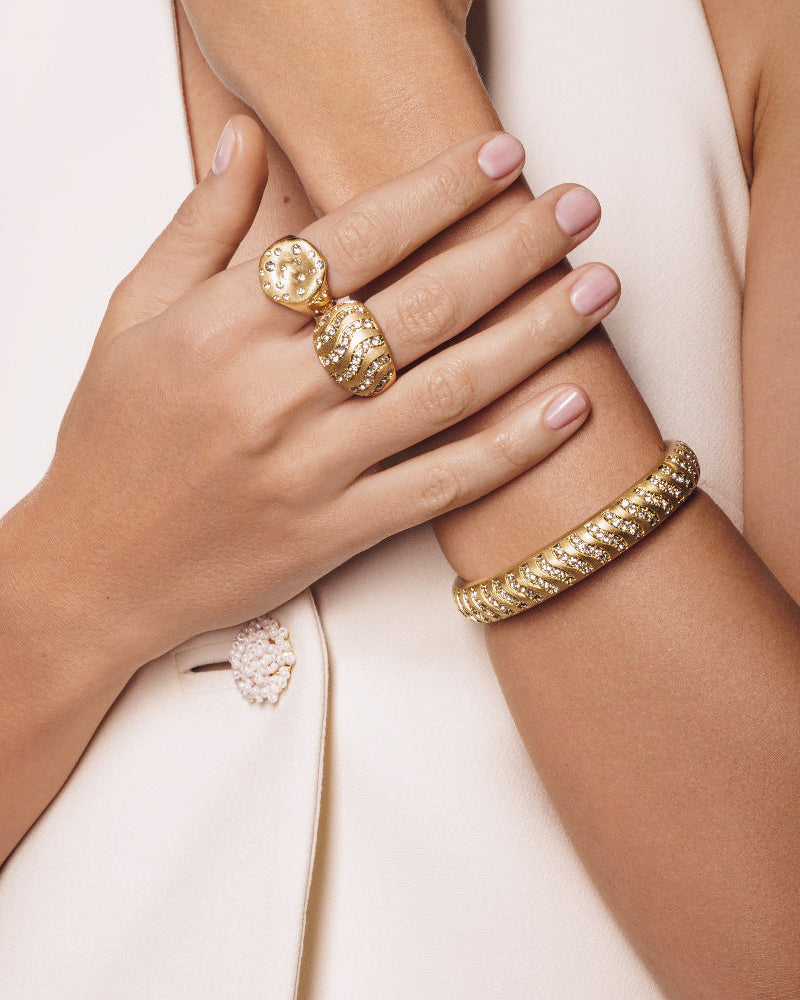 Bold women’s ring featuring sparkling zirconia details