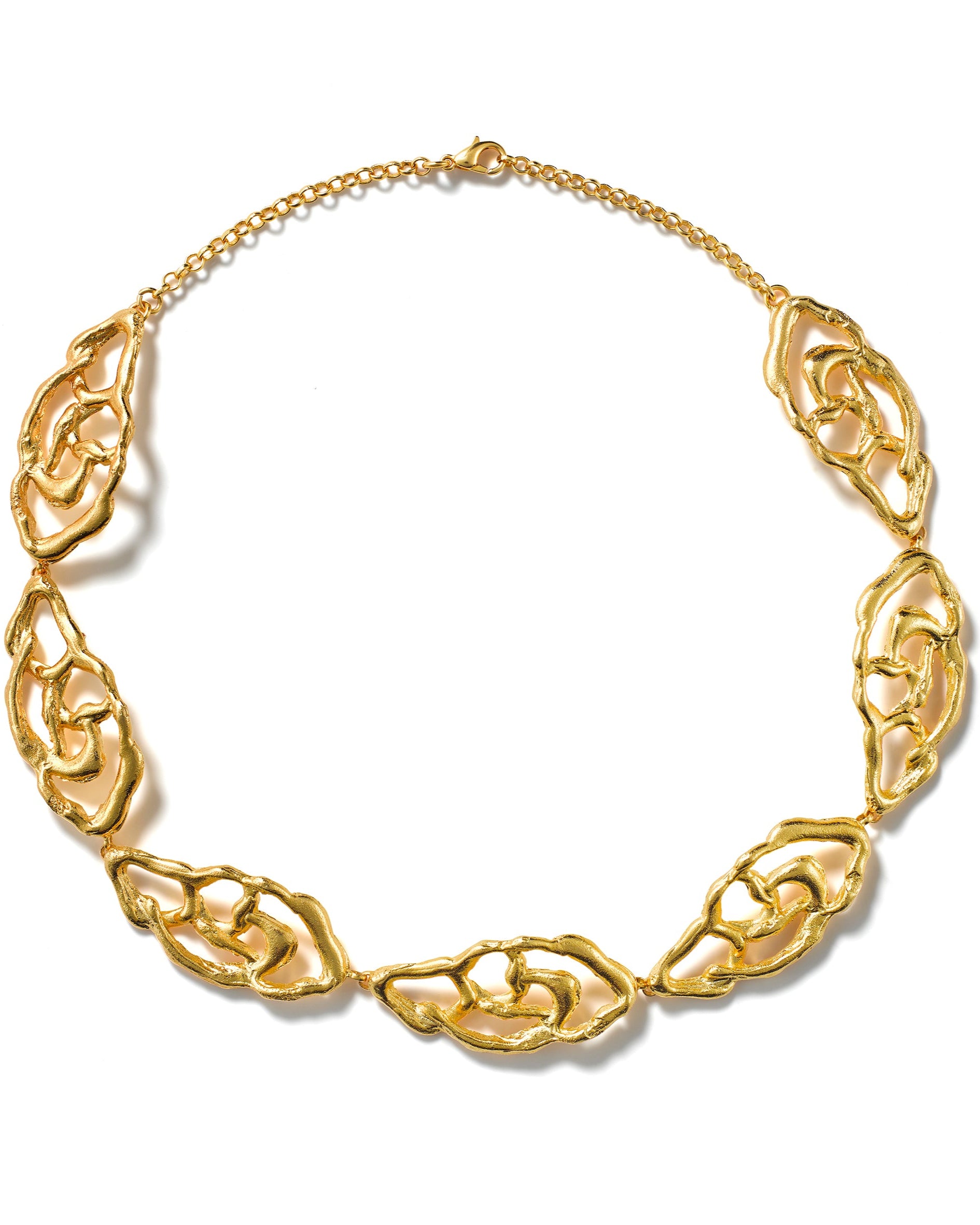 Delicate gold abstract necklace for women