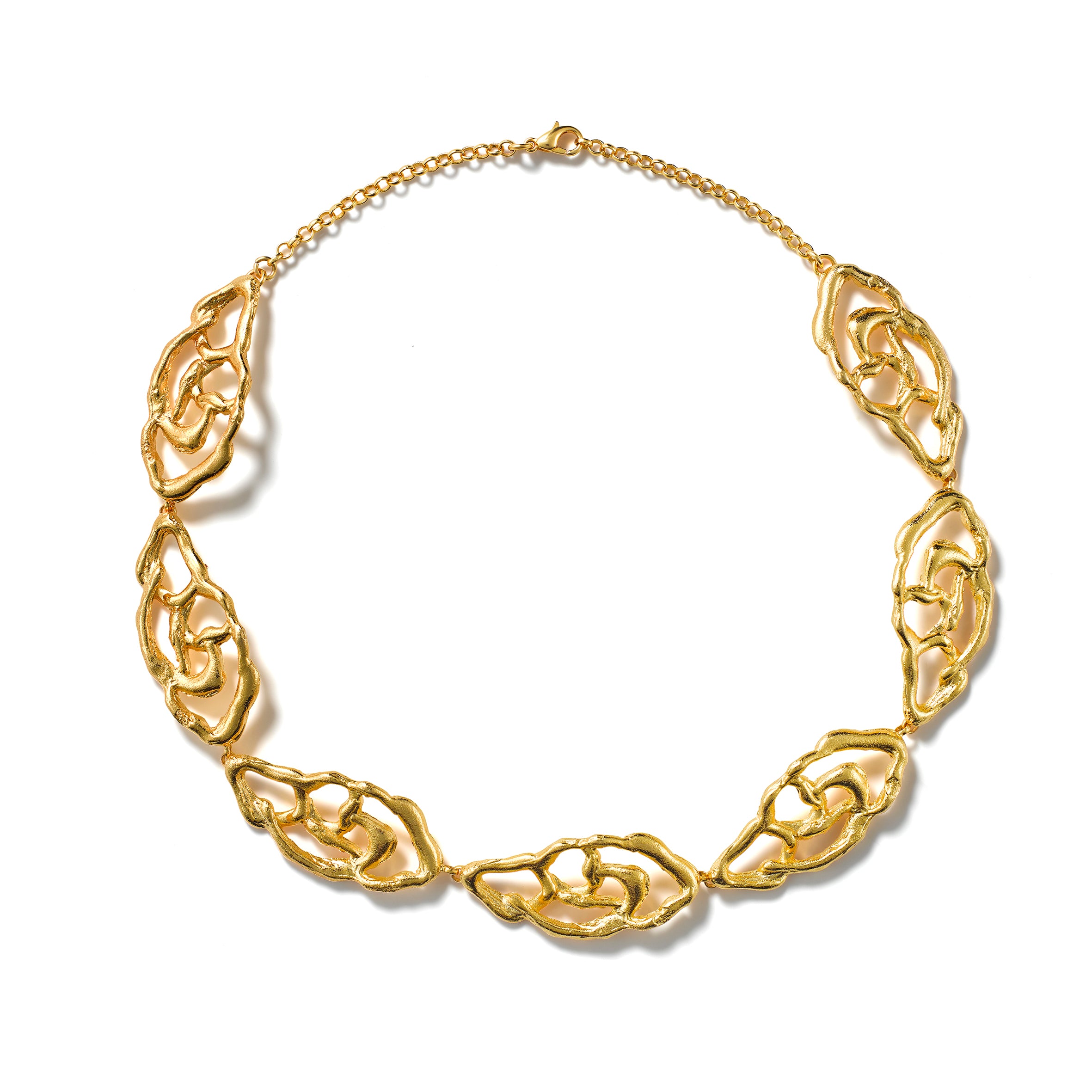 lynyer botanical statement goldplated necklace