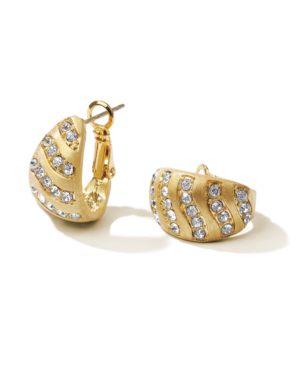 Aurora Wave Chunky Hoop Earrings in 24k gold plating, handcrafted design