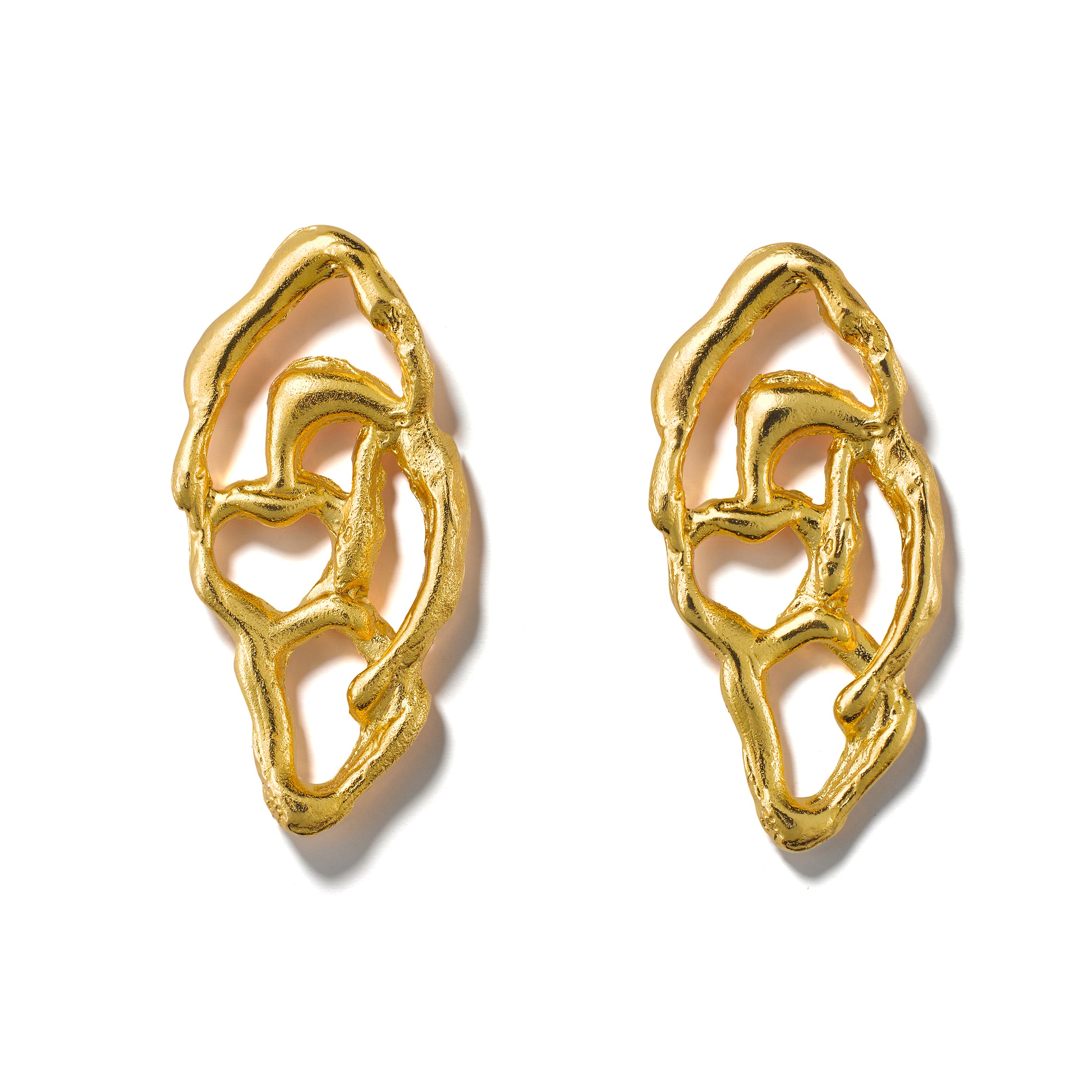 lynyer botanical statement goldplated earrings