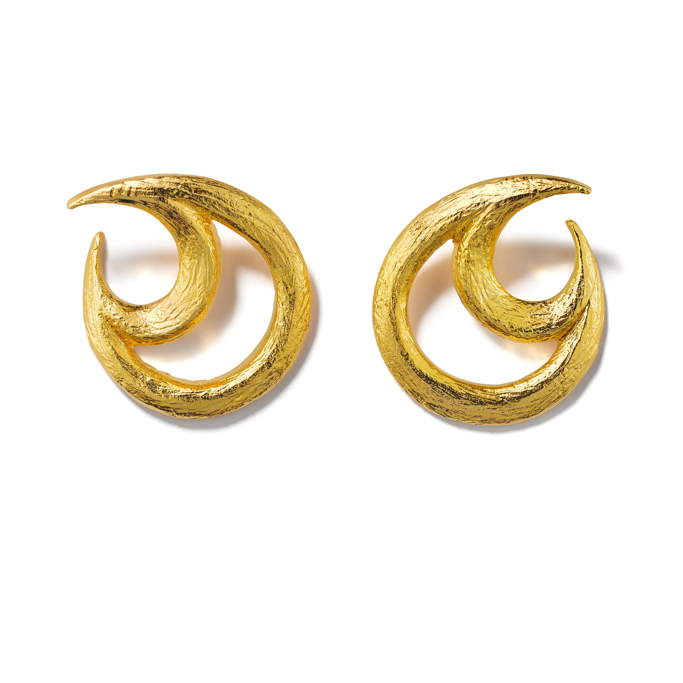 lynyer botanical crescent earrings gold