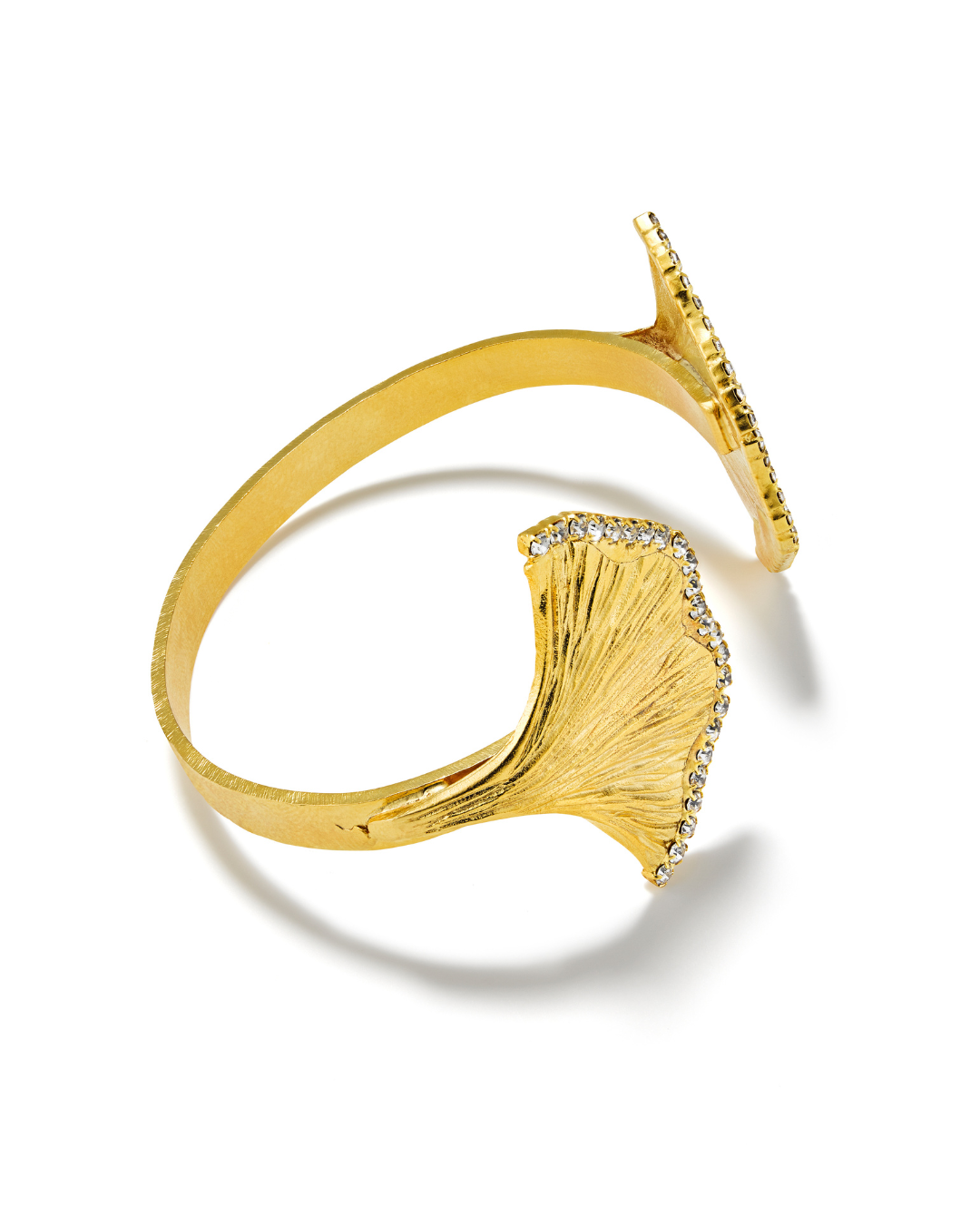 Gold floral bracelet with petal design