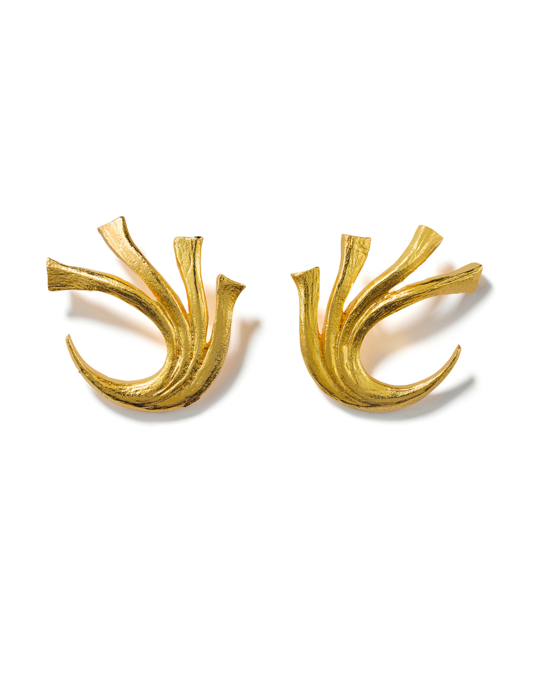 Botanical Vine Ear Climbers in gold, handcrafted vine earrings