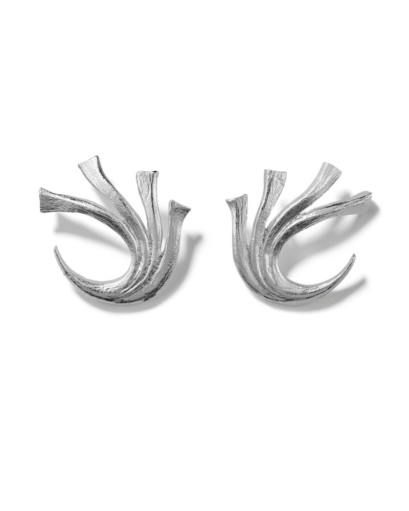 Botanical Vine Ear Climbers in sterling silver, handcrafted vine design
