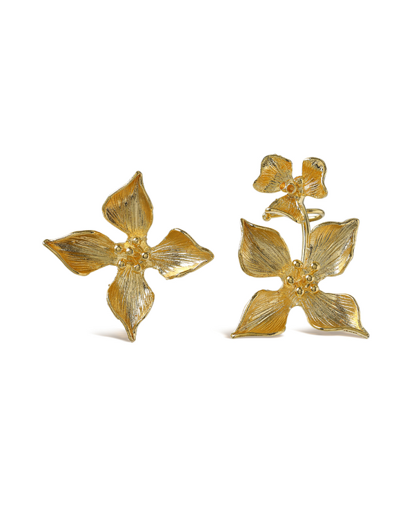 earcuff gold flower blossom jewellery earrings lynyer