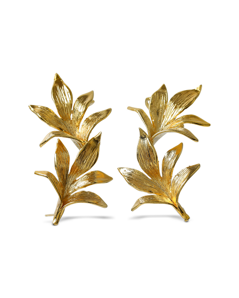 botanical lynyer earcuffs goldplated earrings jewellery