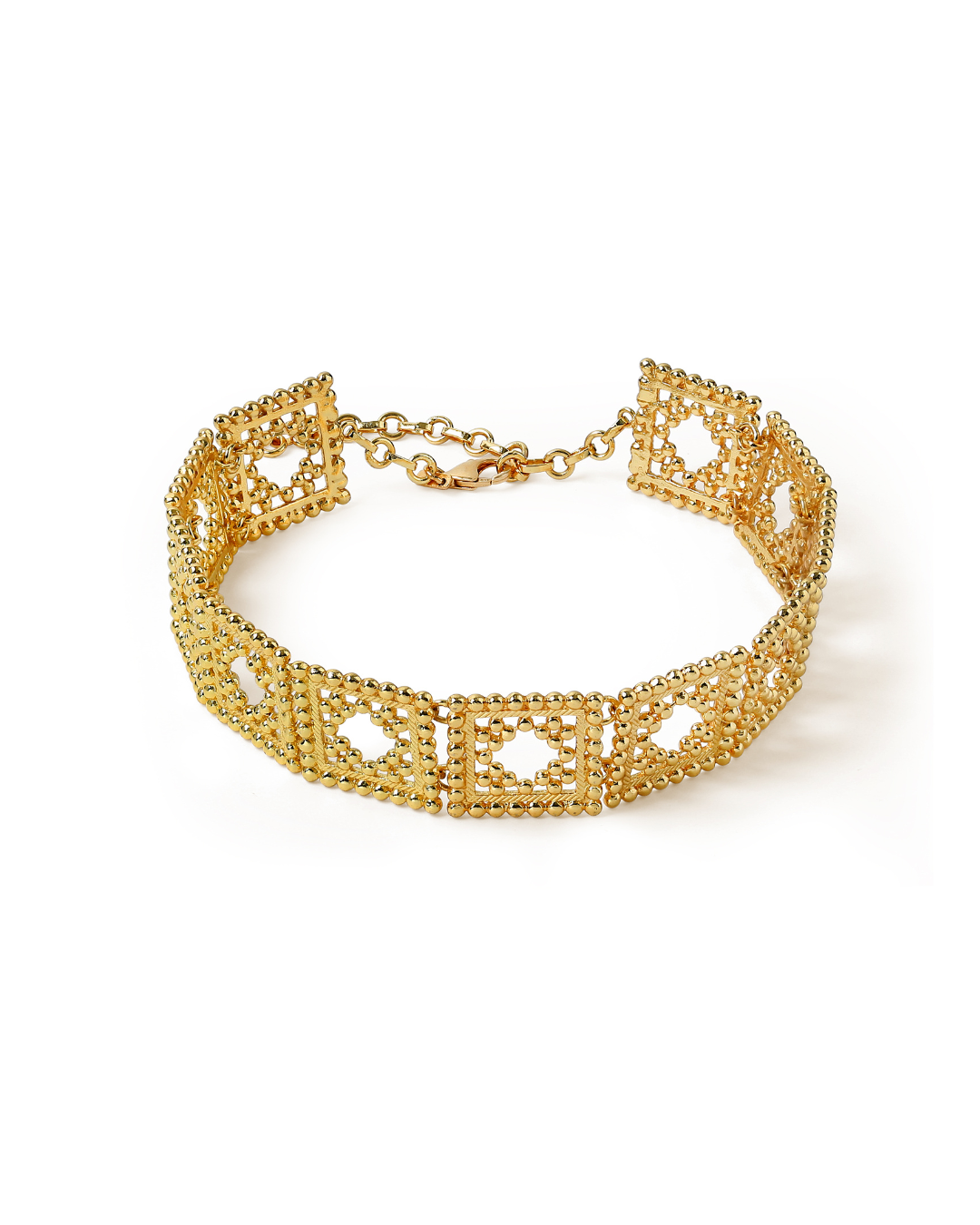 Gold diamond choker necklace with Indian-inspired design
