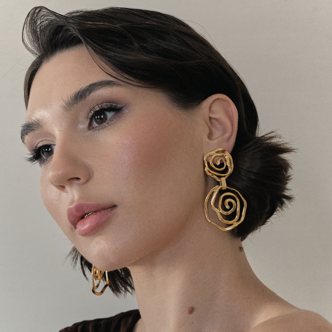 Floral Vortex Drop Earrings