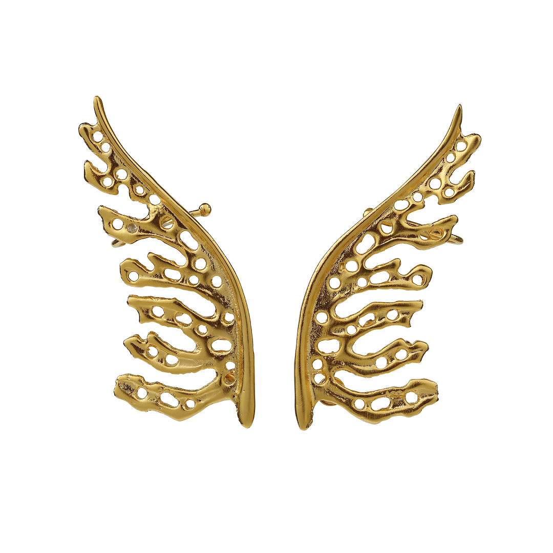 Gold leaf ear cuff for non-pierced ears