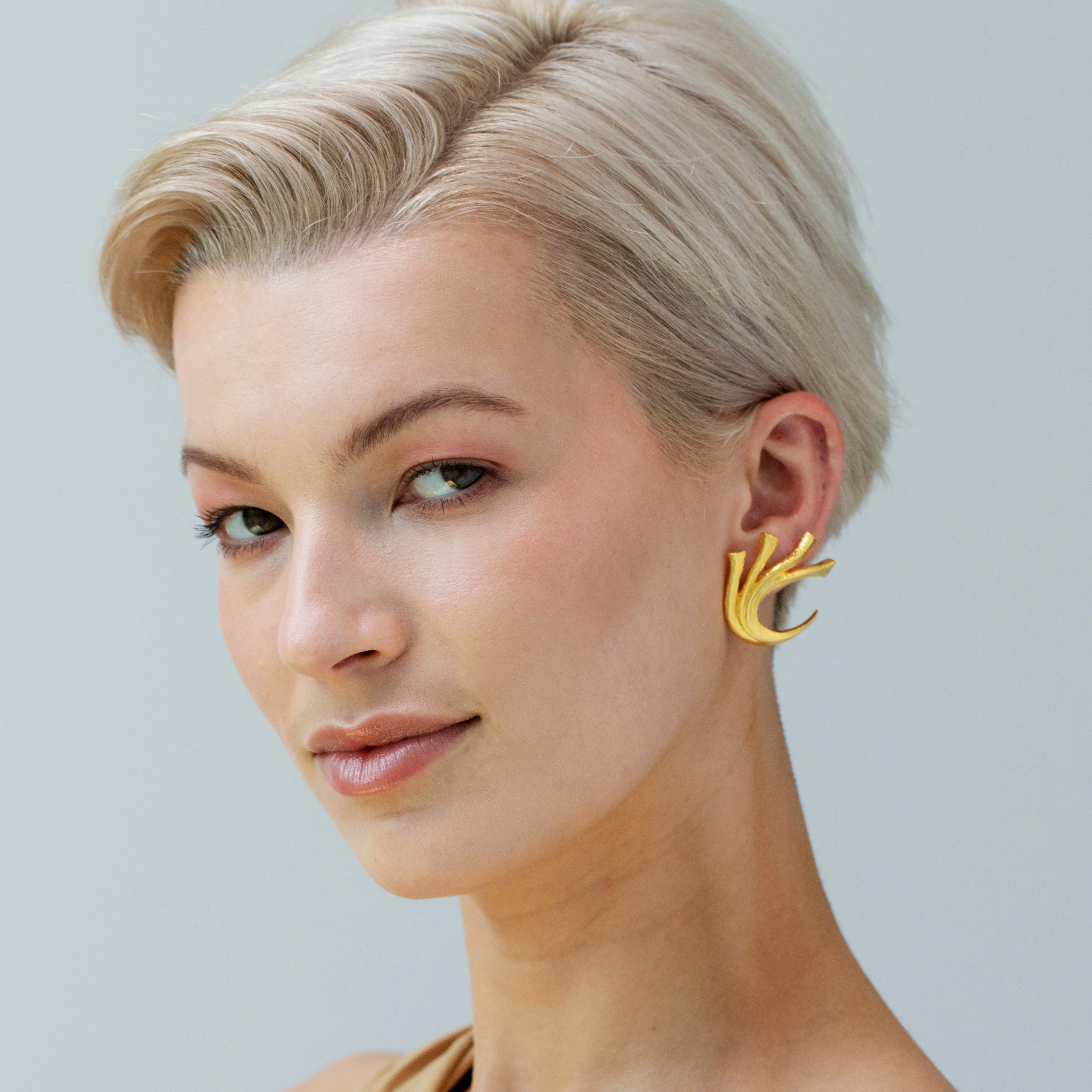 lynyer botanical earring earclimbers earcuff gold plated statement jewellery