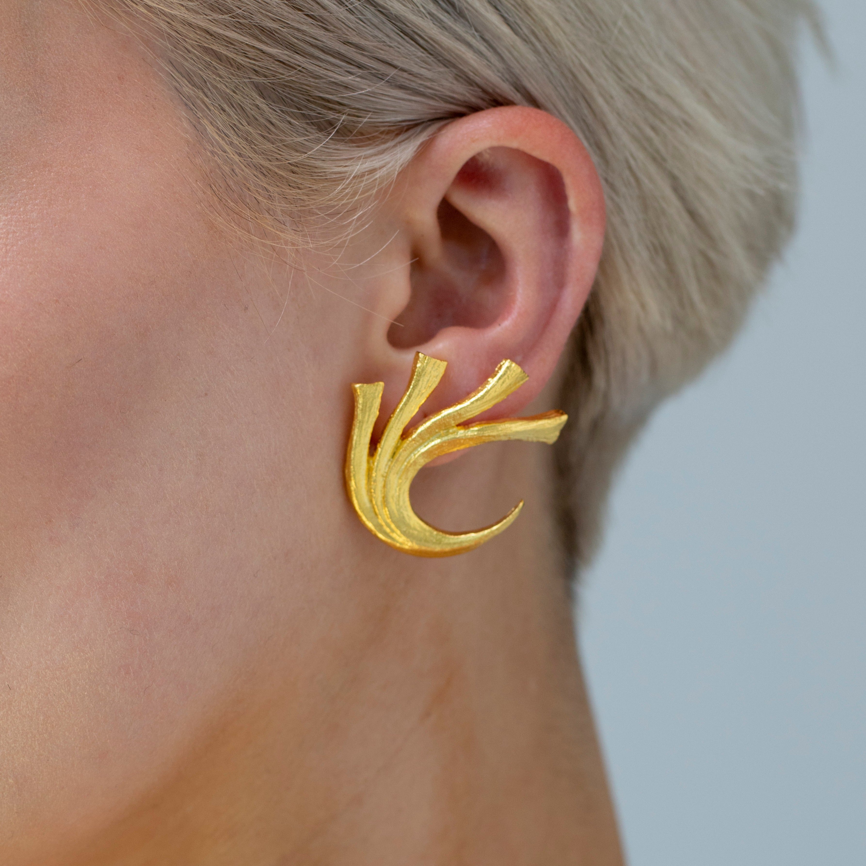 lynyer botanical earring earclimbers earcuff gold plated jewelry 