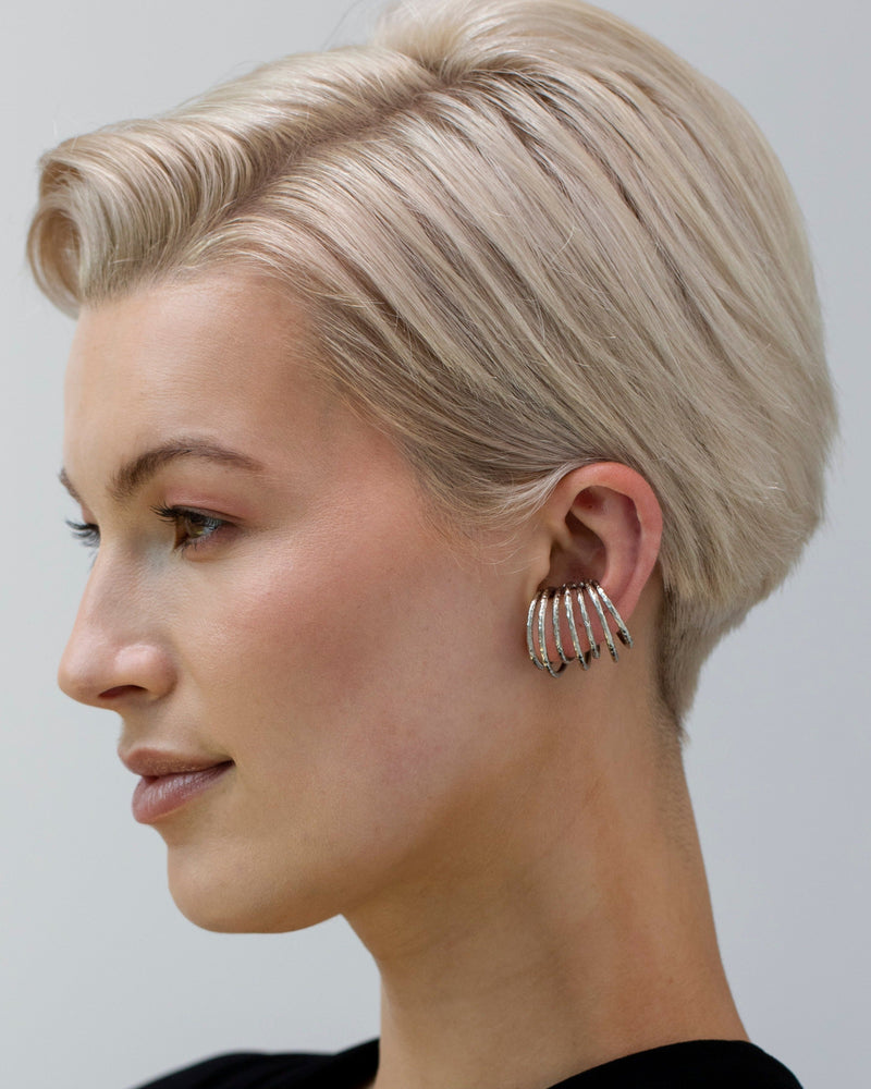 Minimalist silver ear cuff without piercing