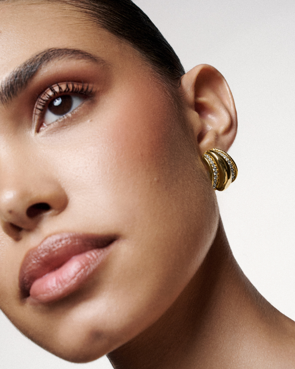 Gold-plated earrings designed for modern Eid styling