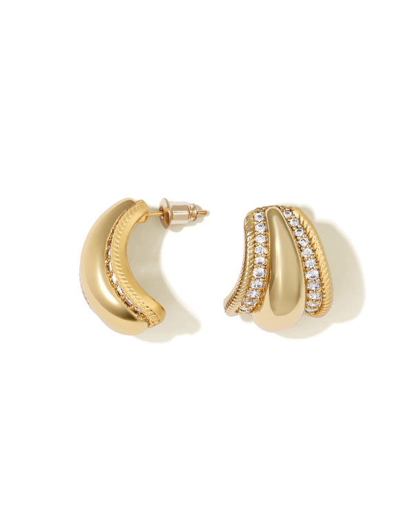 A Gold plated statement earrings with Zirconia stones for Eid styling