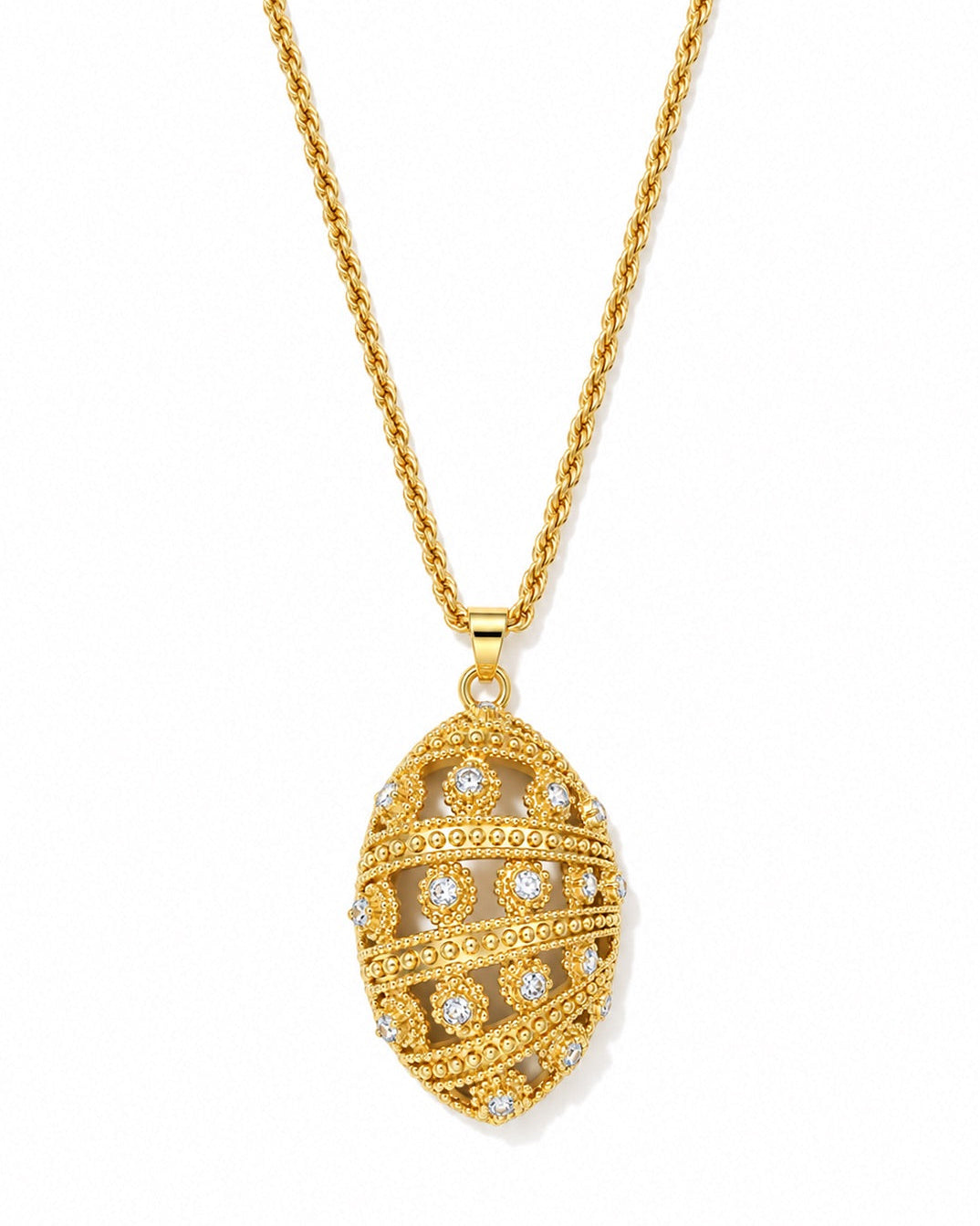 Statement gold pendant necklace