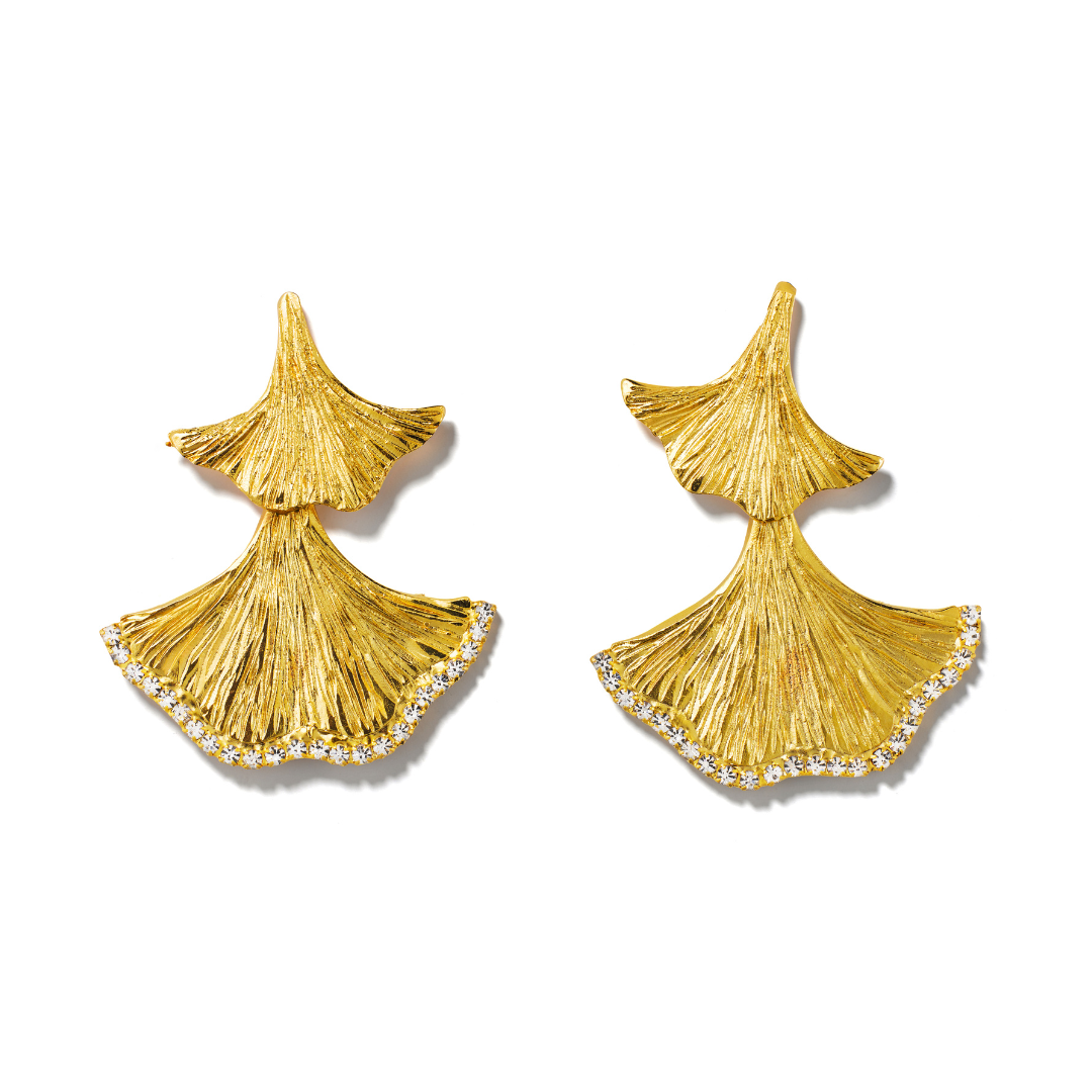 enchated flora drop earrings lynyer natures inspired gold