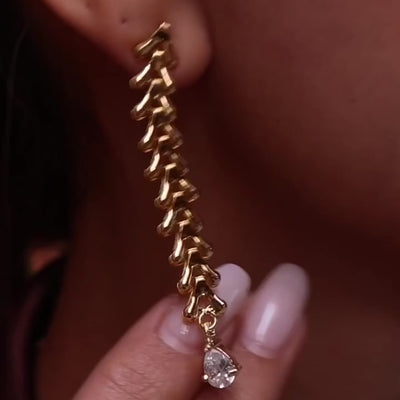 chain drop down earrings