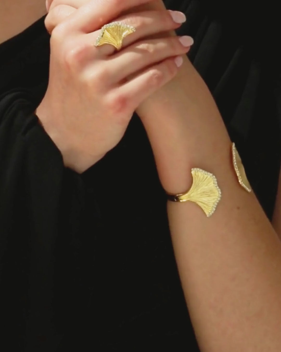gold plated petal bracelet