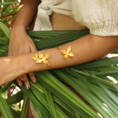 floral cuff bracelet handmade