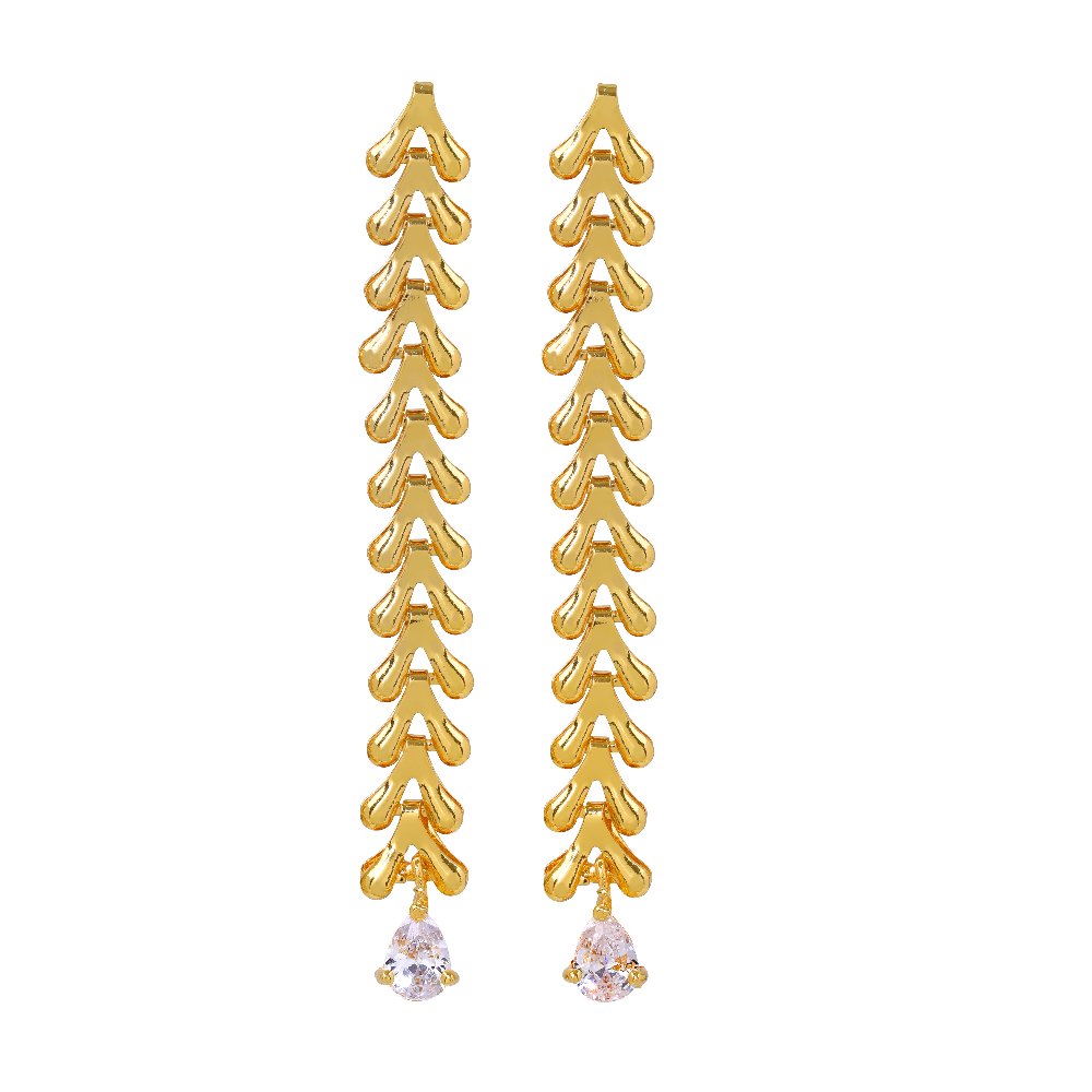 statement ychain gold dropdown earrings lynyer