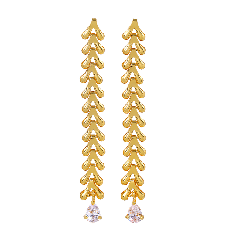 statement ychain gold dropdown earrings lynyer