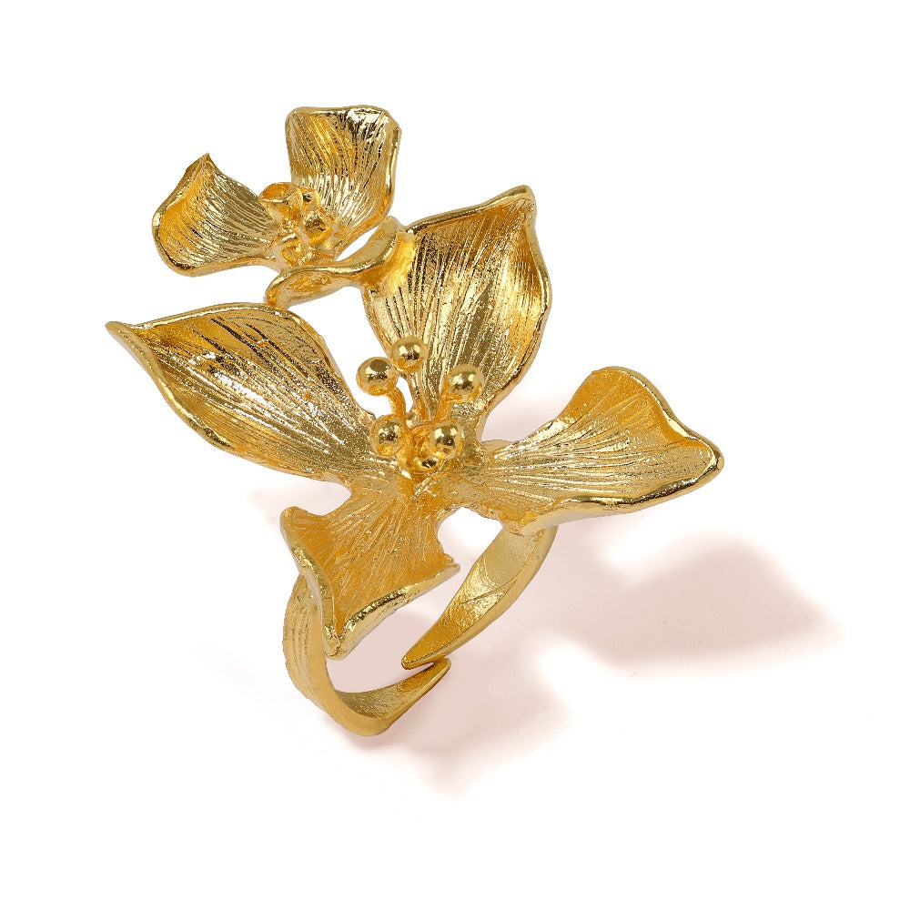 stacked flower rings lynyer jewellery jewelry goldplated