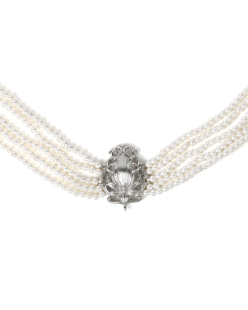 silver pendant white pearl choker freshwater pearl jewellery lynyer
